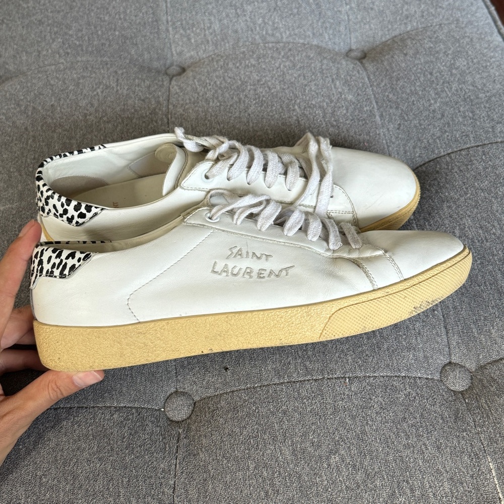 Saint Laurent White and Cream Sneakers - Picture 5 of 5